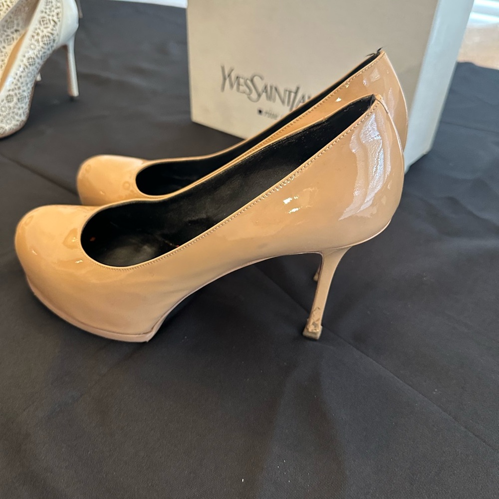 Yves Saint Laurent Tan Heels Elegant Stiletto Pumps